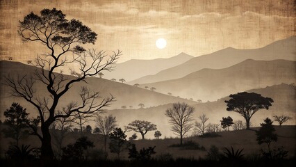 sunset in the mountains