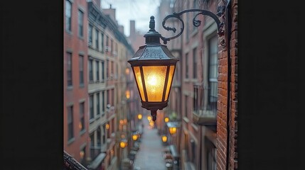 Illuminated Alley: A Charming Cityscape at Dusk