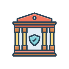 Obraz premium Color illustration icon for banking