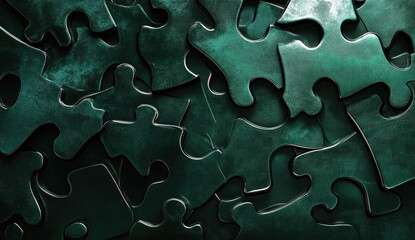 Deep teal puzzle pieces