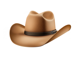 A stylish brown cowboy hat with black band, perfect for outdoor activities and western themed events. This hat embodies classic and rugged look, ideal for fashion enthusiasts