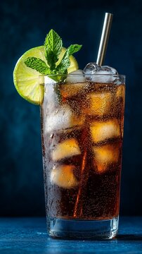 mojito cocktail on black background