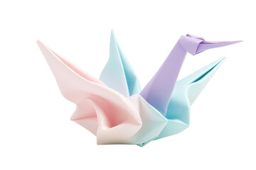 Pastel Origami Crane Bird Folded Paper Craft Elegant Delicate Colorful Artistic Handmade