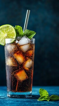 mojito cocktail on black background