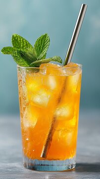 mojito cocktail with lime and mint