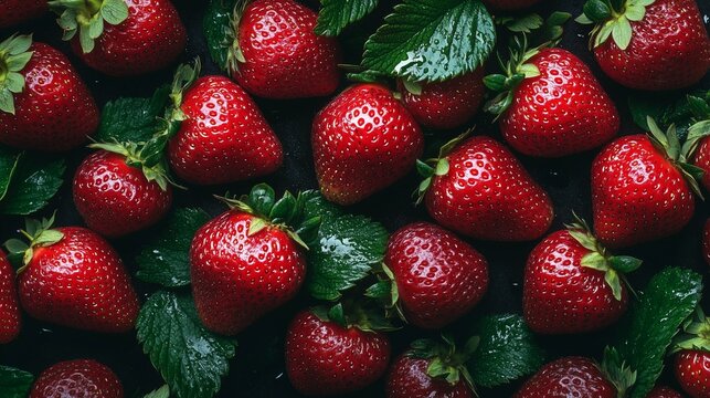 fresh strawberries in the market