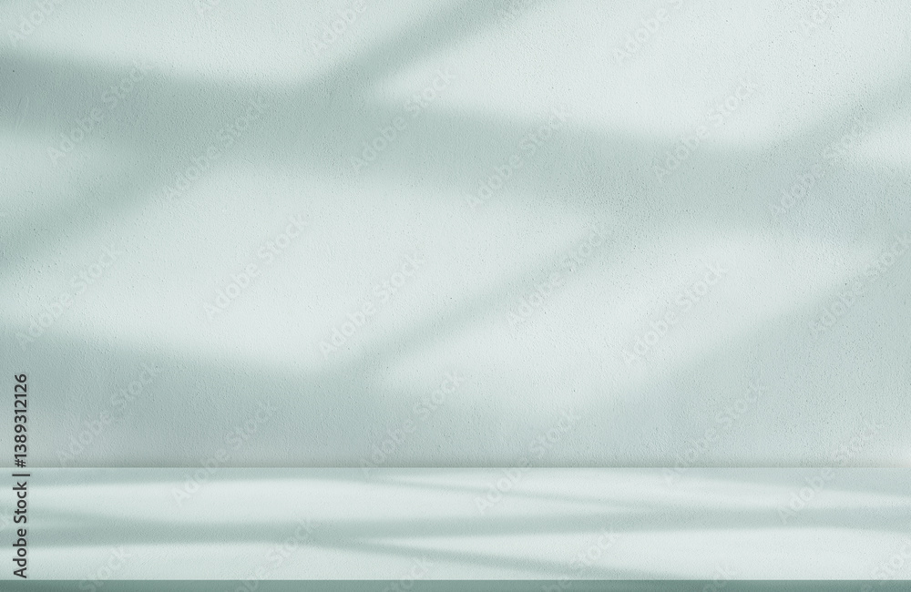 Poster light green background,light and shadow on wall texture,studio background with podium for spring pro