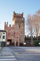 Entrance of the castle of San Zeno in Montagnana, Veneto, Italy