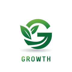 Green Letter G with Leaves Logo