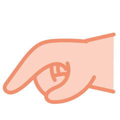 Obraz premium ASL Letter P Hand Sign – American Sign Language Icon in Flat Vector Style