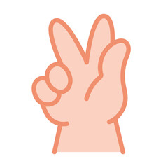 Obraz premium ASL Letter K Hand Sign – American Sign Language Icon in Flat Vector Style