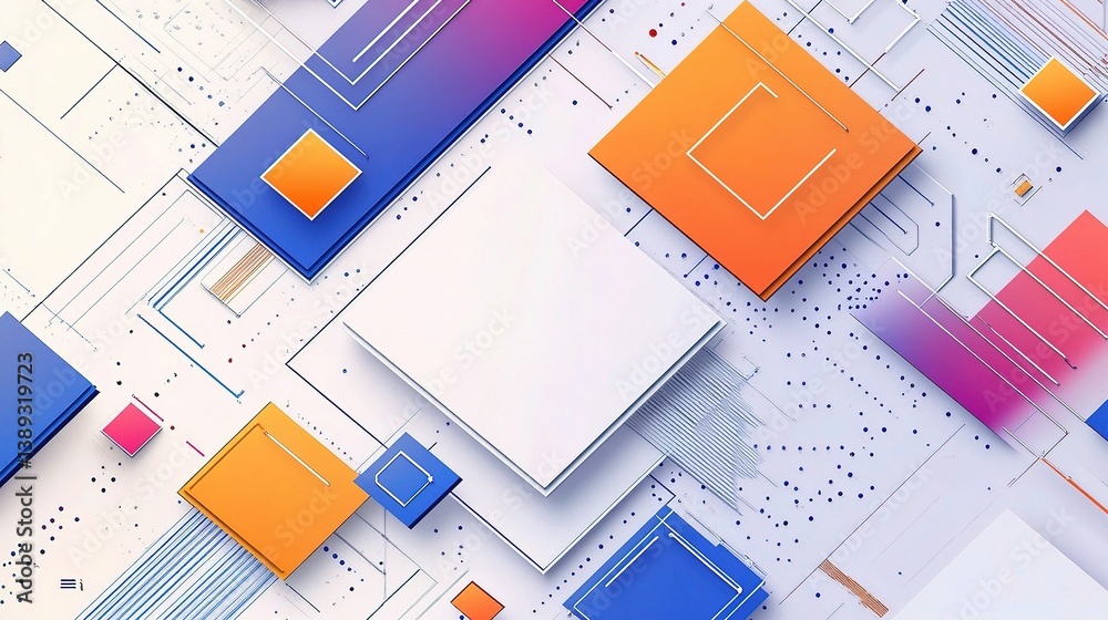 Poster abstract geometric architecture pattern with colorful shapes and lines