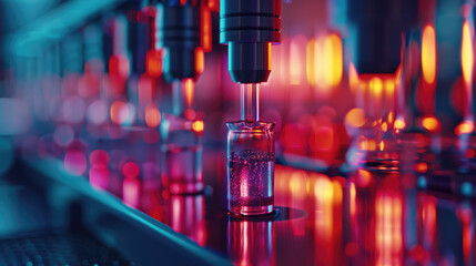 Innovative biotechnology techniques in a state-of-the-art lab, vibrant colors, detailed Close-up Advanced tone Monochromatic Color Scheme Copy space