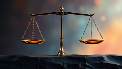 Libra scales balanced and unbalanced, vector illustration showing equilibrium and disequilibrium, harmony, sides