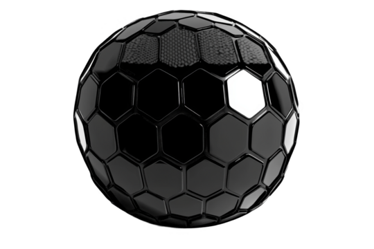 3D Abstract Sphere Illustration With Black Hexagon Background