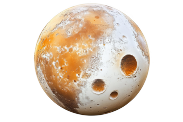 Abstract 3D Illustration Of A Textured Brown Planet Isolated On Transparent Background