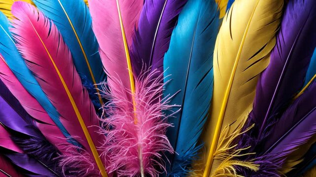 a close up of a multicolored feather background with yellow tips._g_1_3_1.png