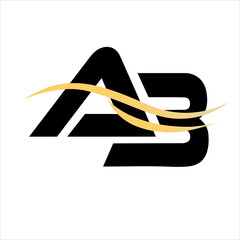 AB Letter Logo With Creative Modern Business Typography Vector Template. Creative AB Logo Design.
