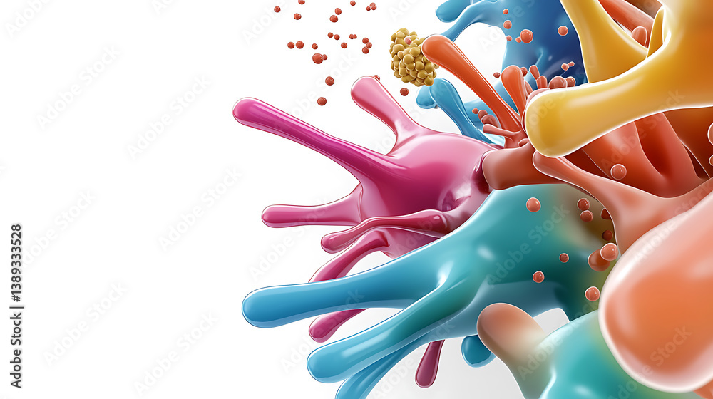 Poster dynamic color splash action abstract art digital creation isolated background artistic viewpoint vib