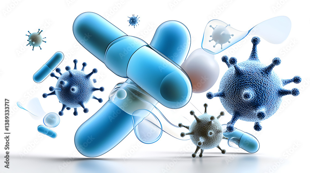 Poster dynamic interaction of bacteria and viruses in a laboratory setting scientific visualization high-te