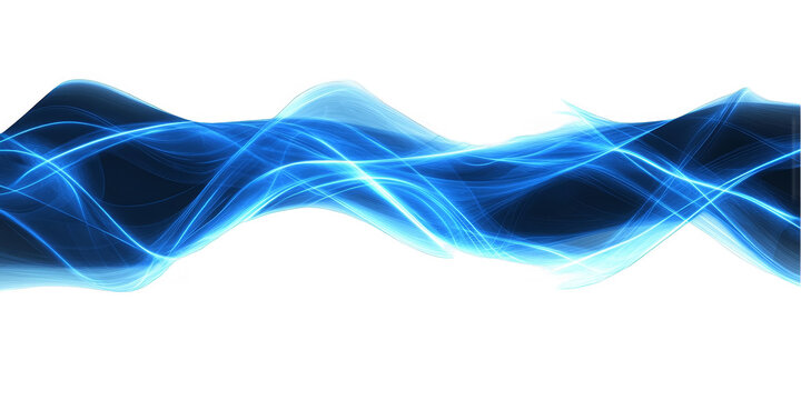 Abstract Blue Wavy Lines Illustration On Black Background for Digital Designs