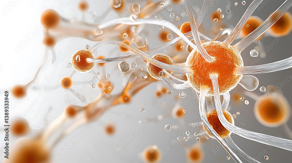 Poster exploring neural networks in a digital lab science visualization abstract concept futuristic environ