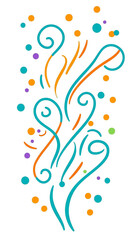 Abstract Decorative Swirls Illustration On Black Background In Colorful Design