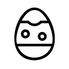 Easter Egg Vector Line Art Black Silhouette Design Isolated on Transparent Background for Festive Crafts and Creative Design Projects
