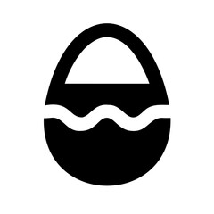 Easter Egg Vector Line Art Black Silhouette Design Isolated on Transparent Background for Festive Crafts and Creative Design Projects