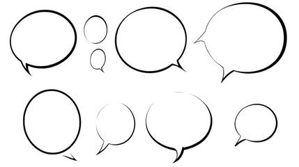 Abstract Colorful Glitch Speech Bubble Set On Black Transparent Background