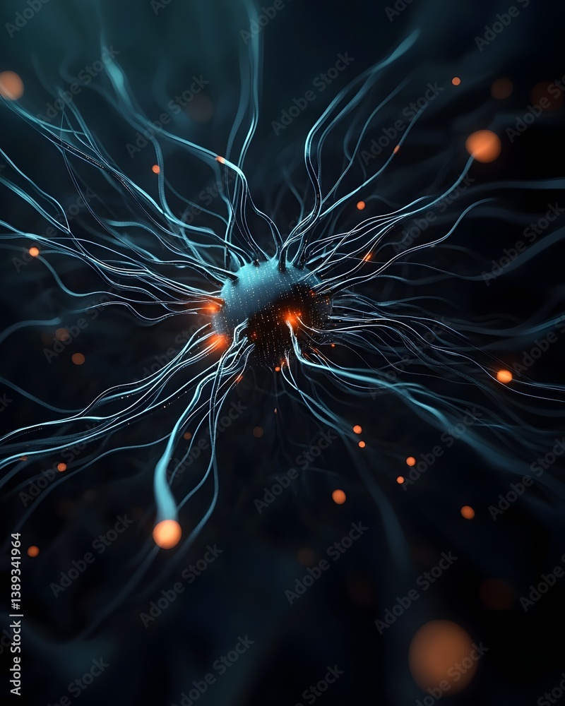 Aufkleber machine learning prediction map pulsing across a neural field, llm integration in progress, futurist