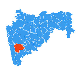 Fototapeta premium SATARA district map