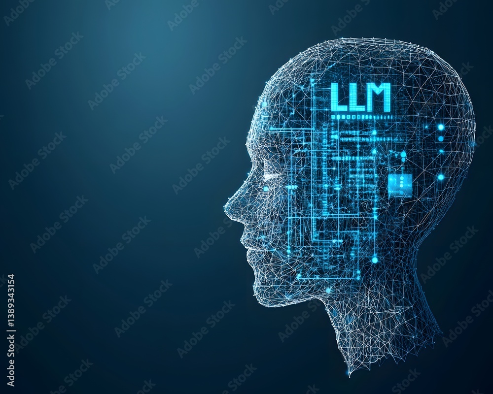 Poster hyper-detailed tokenization grid, digital segments being parsed by llm in real-time, vibrant interfa