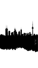 Obraz premium Abstract Illustration Of Toronto Skyline Silhouette At Night With Colorful Lights