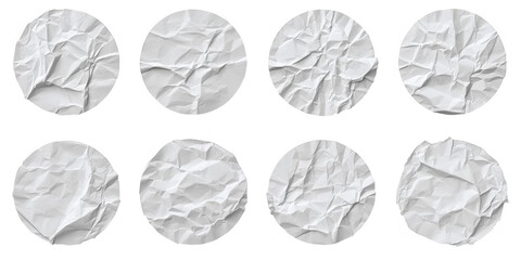 Abstract Isolated Background With White Crumpled Paper Circles Texture Design