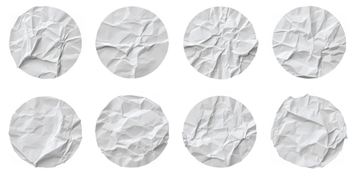 Abstract Isolated Background With White Crumpled Paper Circles Texture Design