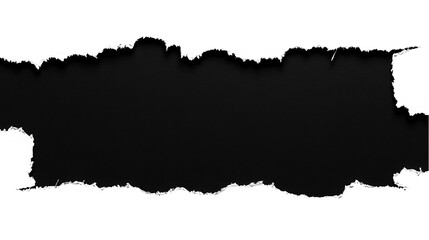 Abstract Isolated Black Torn Edge Background With Rough Grunge Texture