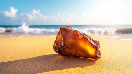 Mysterious ambergris chunk washed ashore on sandy beach