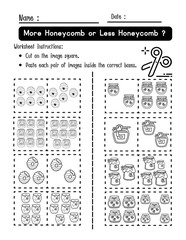 Bee Themed Number Worksheets for Kindergarten and Preschool Math Practice