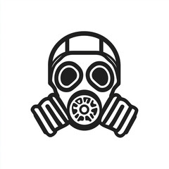 Respirator Line Icon Isolated on White Background