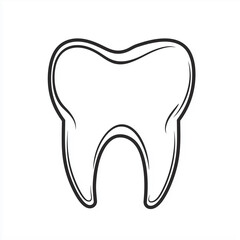 Teeth Line Icon Isolated on White Background