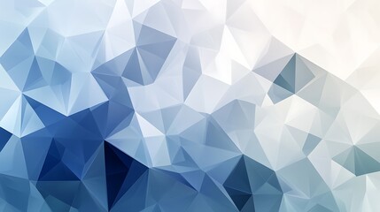 Abstract blue and white geometric low-poly background.
