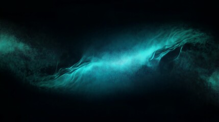 Black dark blue green teal mint turquoise abstract modern background. Color gradient ombre. Noise grain mesh. Light glow neon metal metallic effect. Line wave.Technology science concept. Wide banner.