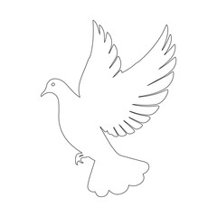 Fototapeta premium Minimal Dove Line Art Illustration