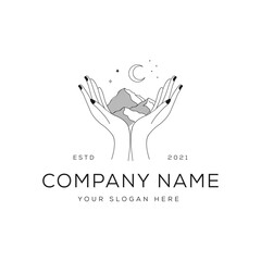 Minimal Botanical Beauty Logo – Elegant and Simple Branding for Skincare & Wellness