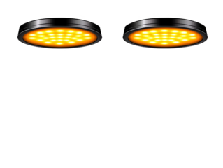 Abstract Illustration Of Yellow LED Lights On Black Background
