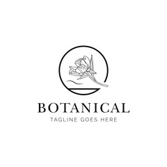Minimal Botanical Beauty Logo – Elegant and Simple Branding for Skincare & Wellness