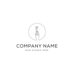 Minimal Botanical Beauty Logo – Elegant and Simple Branding for Skincare & Wellness