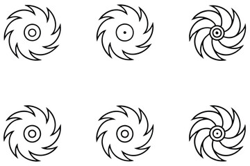 Hurricanes Line Art Illustration Simple Design for Graphic Projects  