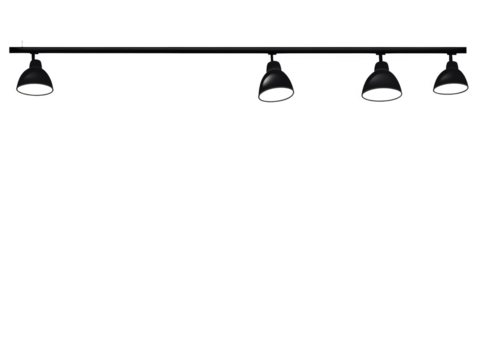 Black Lighting Fixtures On Black Background Abstract Illustration